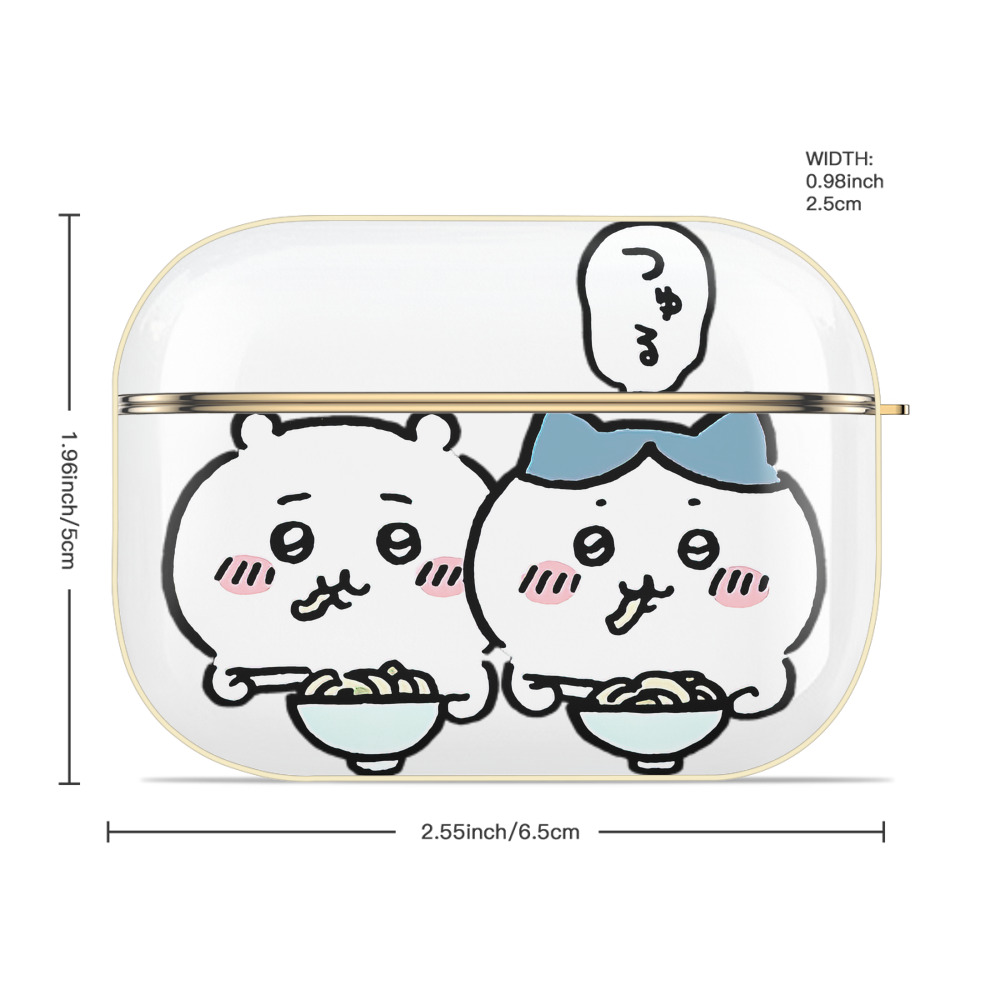 ちいかわ ハチワレ Chii-kawa hachiware 【AirPods Pro用】ハードシェル保護ケース｜耐衝撃・防指紋・カラビナ付き商品仕様