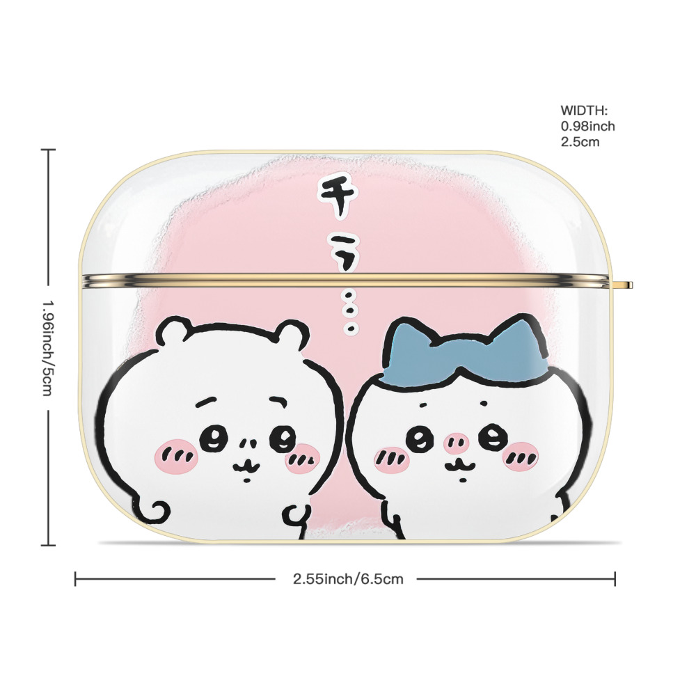 ちいかわ ハチワレ Chii-kawa hachiware 【AirPods Pro用】ハードシェル保護ケース｜耐衝撃・防指紋・カラビナ付き商品仕様