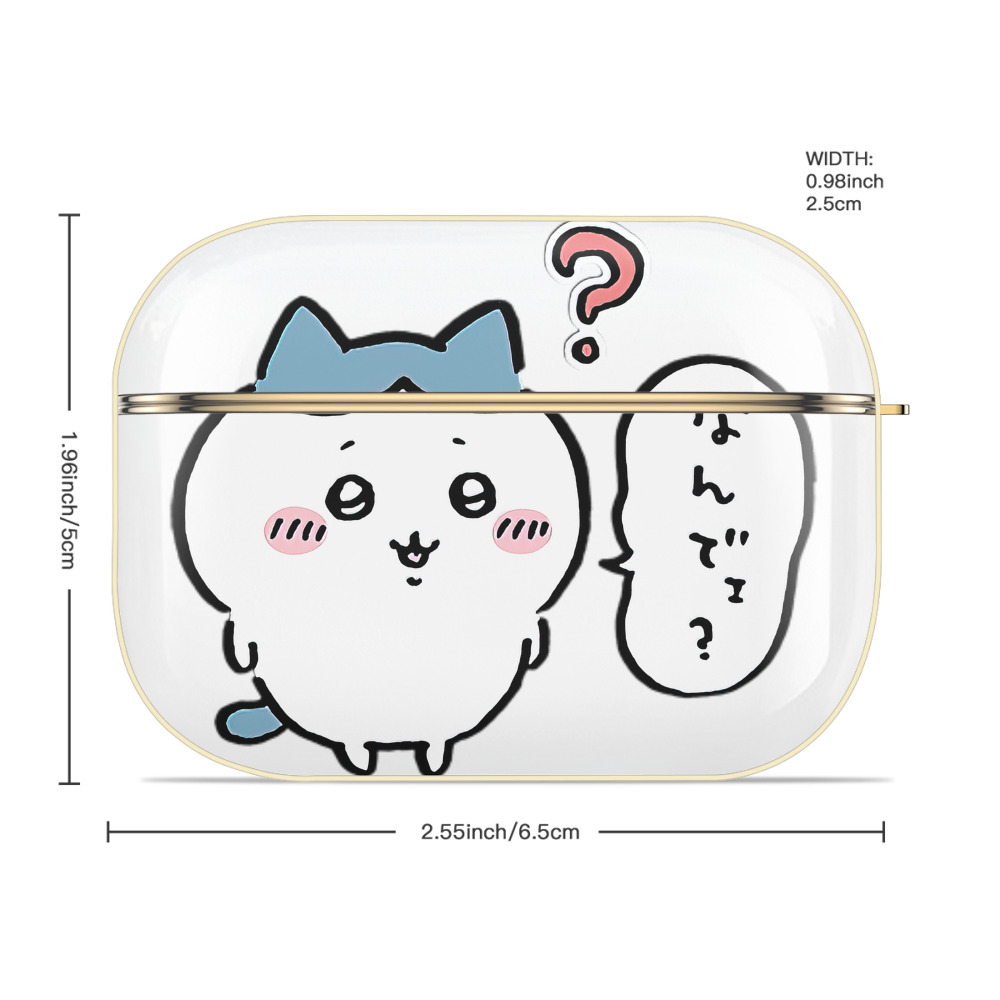 ちいかわ ハチワレ Chii-kawa hachiware 【AirPods Pro用】ハードシェル保護ケース｜耐衝撃・防指紋・カラビナ付き商品仕様