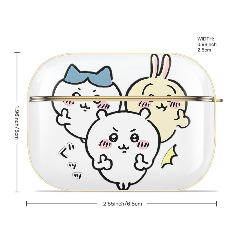 ちいかわ うさぎ Chii-kawa usagi 【AirPods Pro用】ハードシェル保護ケース｜耐衝撃・防指紋・カラビナ付き商品仕様