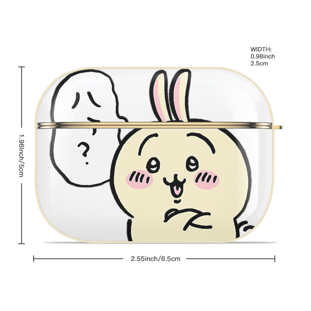 ちいかわ うさぎ Chii-kawa usagi 【AirPods Pro用】ハードシェル保護ケース｜耐衝撃・防指紋・カラビナ付き商品仕様