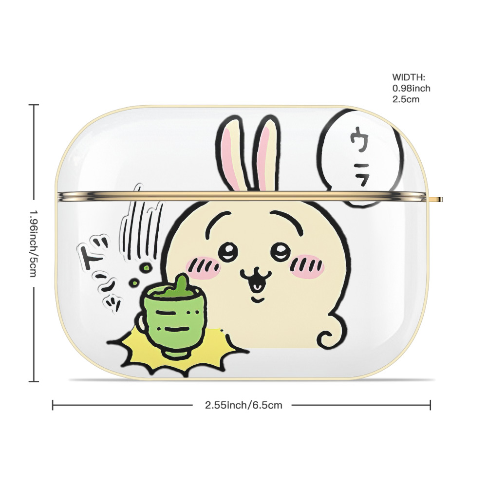 ちいかわ うさぎ Chii-kawa usagi 【AirPods Pro用】ハードシェル保護ケース｜耐衝撃・防指紋・カラビナ付き商品仕様