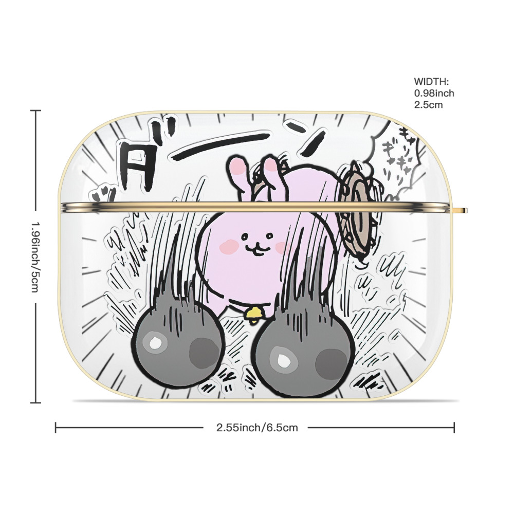 ちいかわ うさぎ Chii-kawa usagi 【AirPods Pro用】ハードシェル保護ケース｜耐衝撃・防指紋・カラビナ付き商品仕様