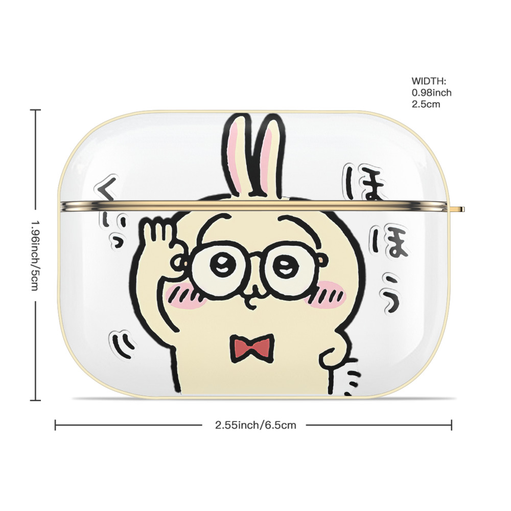 ちいかわ うさぎ Chii-kawa usagi 【AirPods Pro用】ハードシェル保護ケース｜耐衝撃・防指紋・カラビナ付き商品仕様