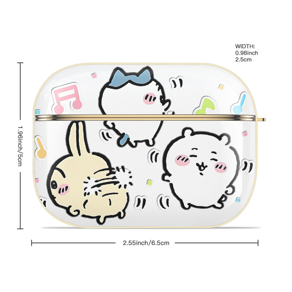 ちいかわ うさぎ Chii-kawa usagi 【AirPods Pro用】ハードシェル保護ケース｜耐衝撃・防指紋・カラビナ付き商品仕様