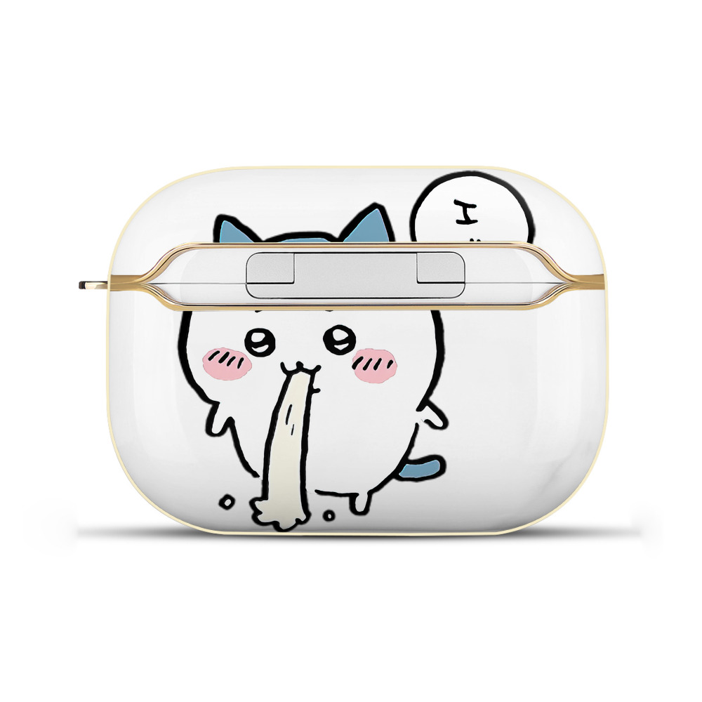 （画像用） ちいかわ ハチワレ Chii-kawa hachiware 【AirPods Pro用】ハードシェル保護ケース｜耐衝撃・防指紋・カラビナ付き商品仕様