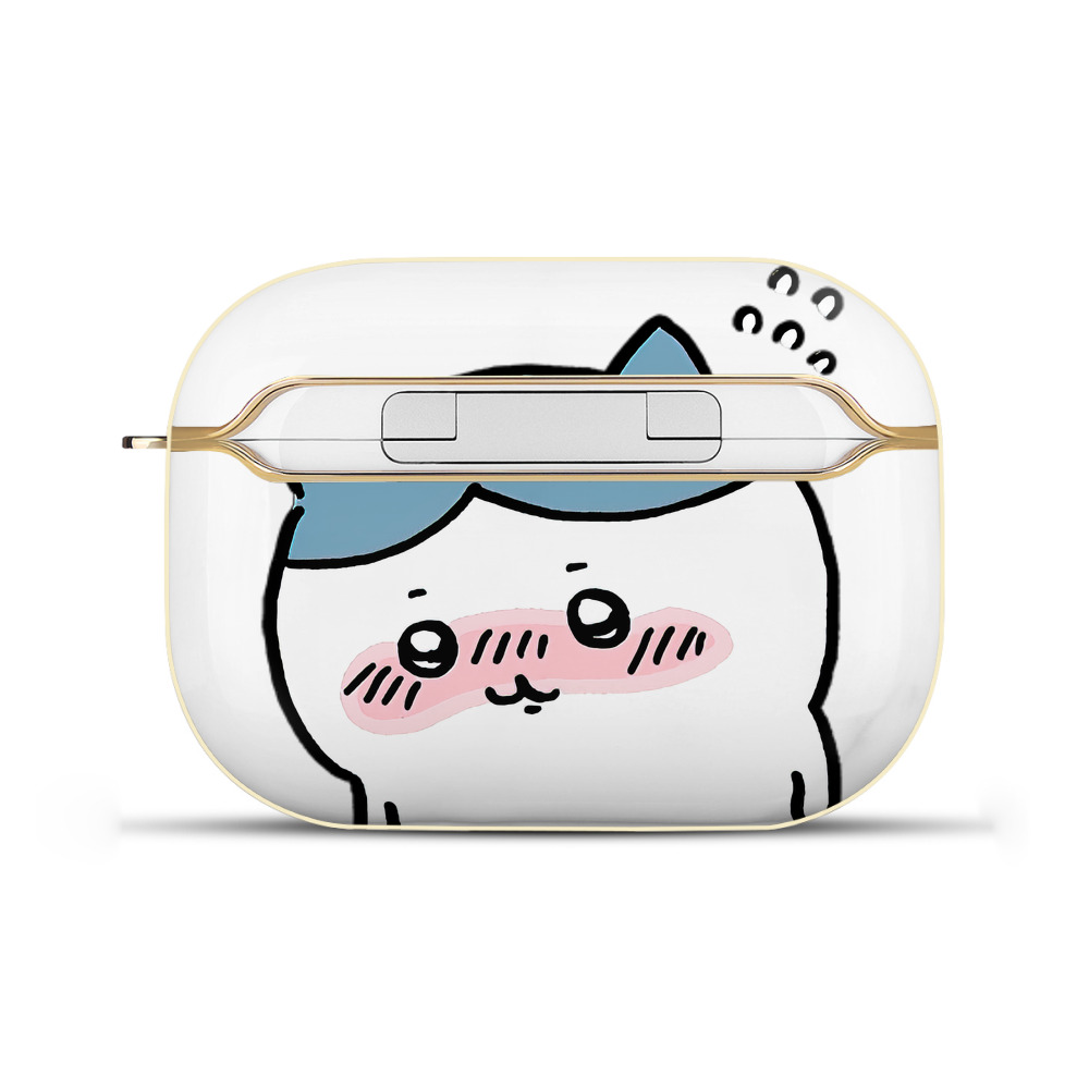 （画像用） ちいかわ ハチワレ Chii-kawa hachiware 【AirPods Pro用】ハードシェル保護ケース｜耐衝撃・防指紋・カラビナ付き商品仕様