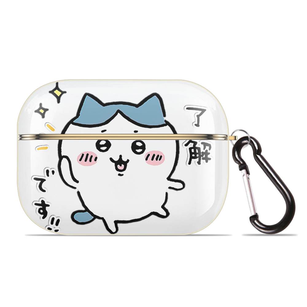 （画像用） ちいかわ ハチワレ Chii-kawa hachiware 【AirPods Pro用】ハードシェル保護ケース｜耐衝撃・防指紋・カラビナ付き商品仕様