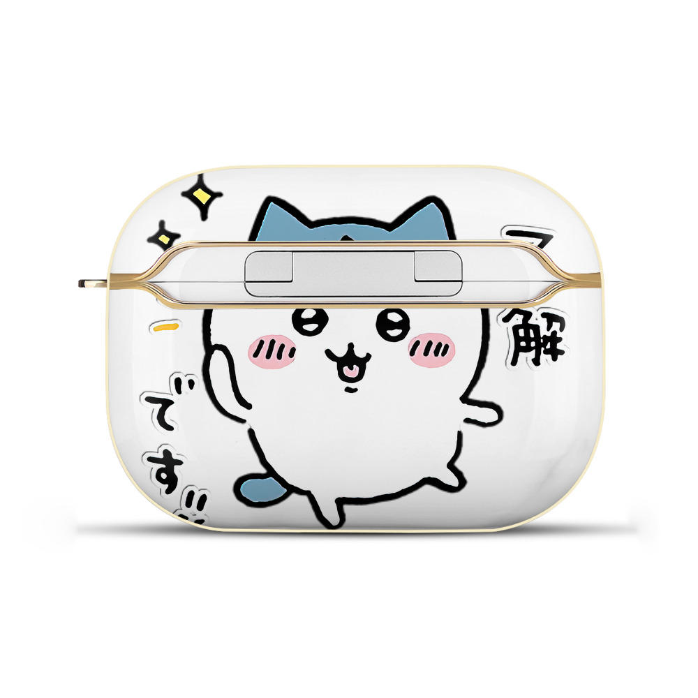 （画像用） ちいかわ ハチワレ Chii-kawa hachiware 【AirPods Pro用】ハードシェル保護ケース｜耐衝撃・防指紋・カラビナ付き商品仕様