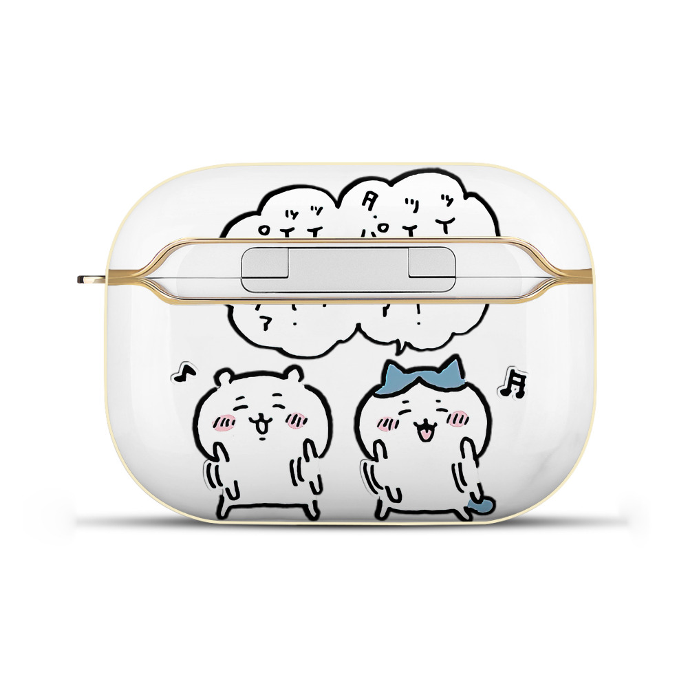 （画像用） ちいかわ ハチワレ Chii-kawa hachiware 【AirPods Pro用】ハードシェル保護ケース｜耐衝撃・防指紋・カラビナ付き商品仕様