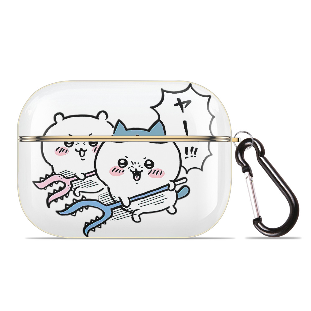 （画像用） ちいかわ ハチワレ Chii-kawa hachiware 【AirPods Pro用】ハードシェル保護ケース｜耐衝撃・防指紋・カラビナ付き商品仕様