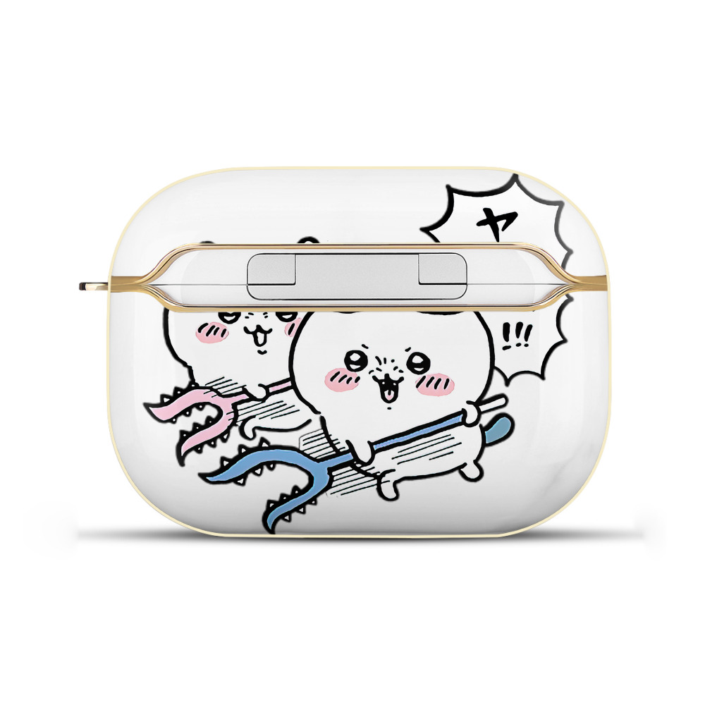 （画像用） ちいかわ ハチワレ Chii-kawa hachiware 【AirPods Pro用】ハードシェル保護ケース｜耐衝撃・防指紋・カラビナ付き商品仕様