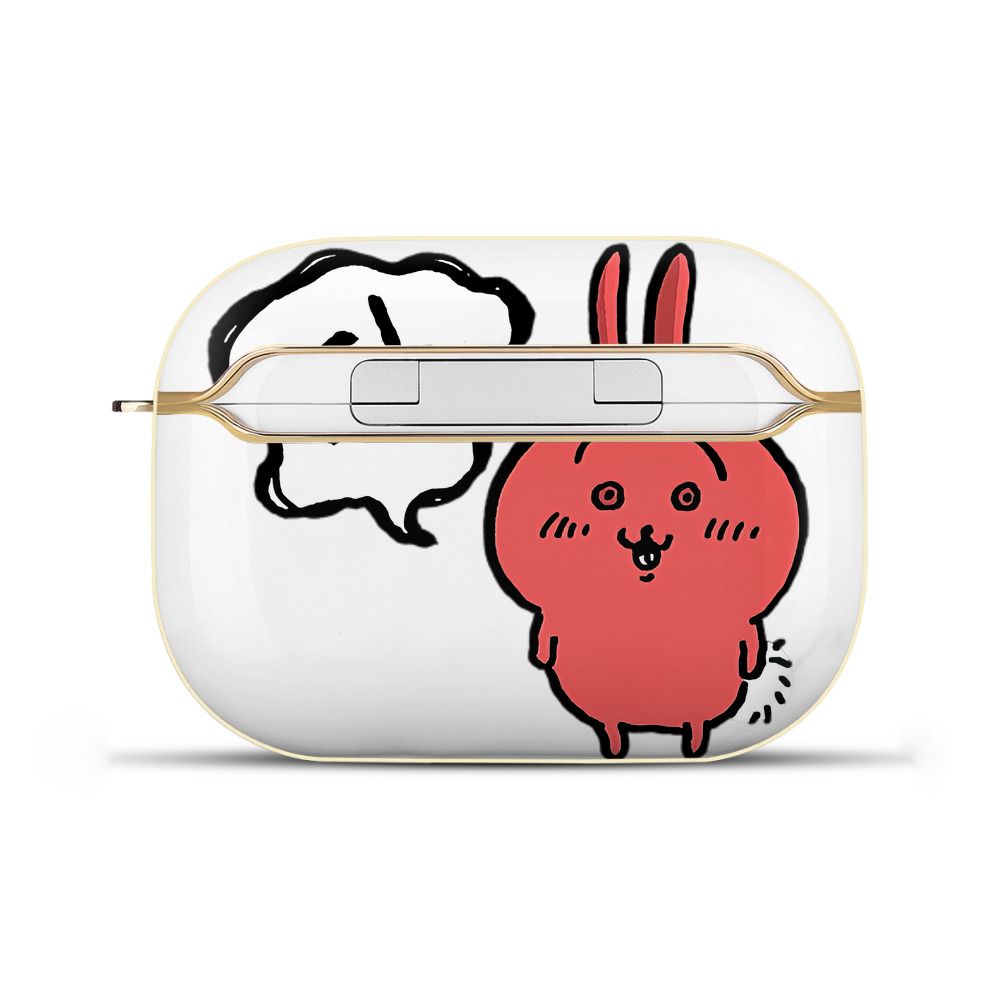 （画像用） ちいかわ ハチワレ Chii-kawa hachiware 【AirPods Pro用】ハードシェル保護ケース｜耐衝撃・防指紋・カラビナ付き商品仕様
