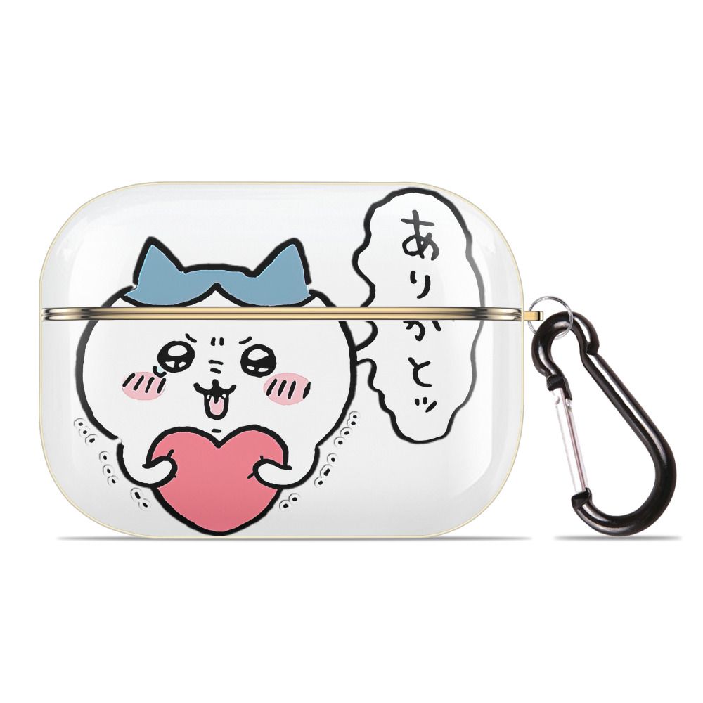 （画像用） ちいかわ ハチワレ Chii-kawa hachiware 【AirPods Pro用】ハードシェル保護ケース｜耐衝撃・防指紋・カラビナ付き商品仕様