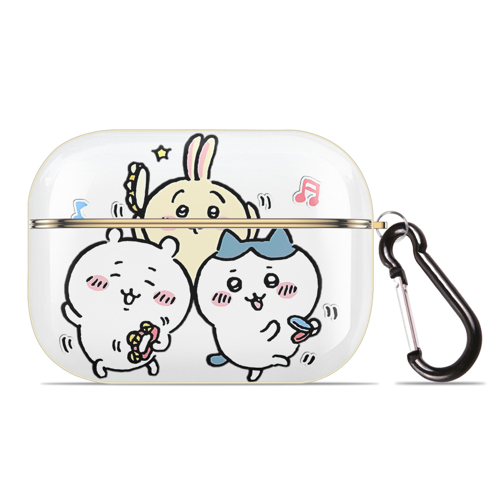 （画像用） ちいかわ ハチワレ Chii-kawa hachiware 【AirPods Pro用】ハードシェル保護ケース｜耐衝撃・防指紋・カラビナ付き商品仕様