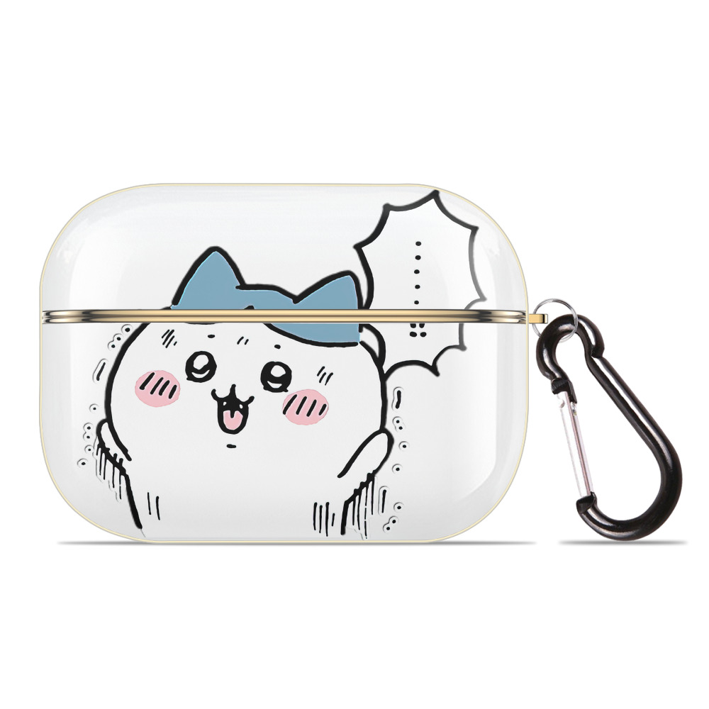 （画像用） ちいかわ ハチワレ Chii-kawa hachiware 【AirPods Pro用】ハードシェル保護ケース｜耐衝撃・防指紋・カラビナ付き商品仕様