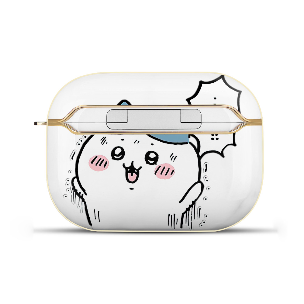 （画像用） ちいかわ ハチワレ Chii-kawa hachiware 【AirPods Pro用】ハードシェル保護ケース｜耐衝撃・防指紋・カラビナ付き商品仕様