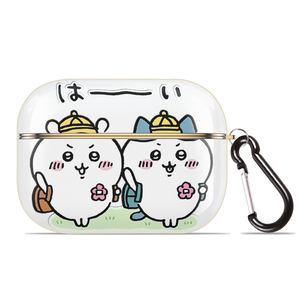 （画像用） ちいかわ ハチワレ Chii-kawa hachiware 【AirPods Pro用】ハードシェル保護ケース｜耐衝撃・防指紋・カラビナ付き商品仕様