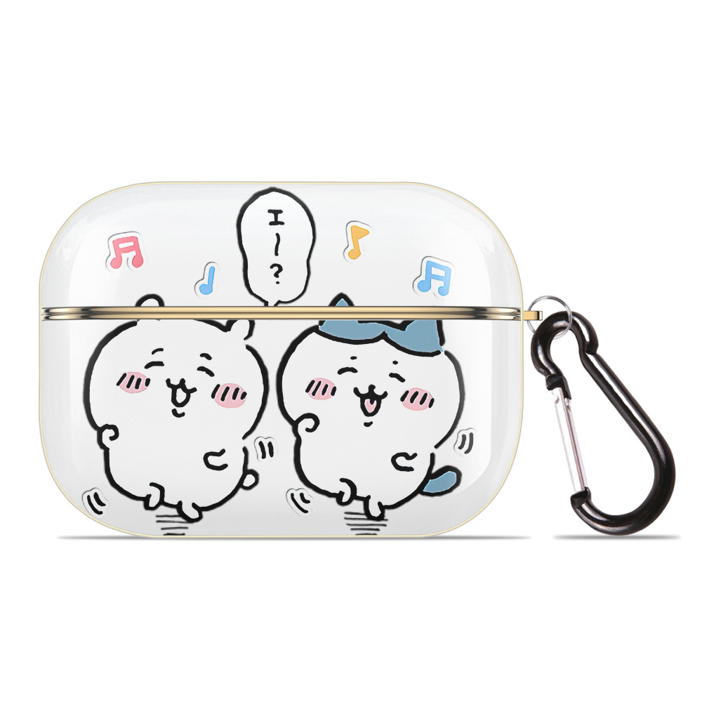 （画像用） ちいかわ ハチワレ Chii-kawa hachiware 【AirPods Pro用】ハードシェル保護ケース｜耐衝撃・防指紋・カラビナ付き商品仕様