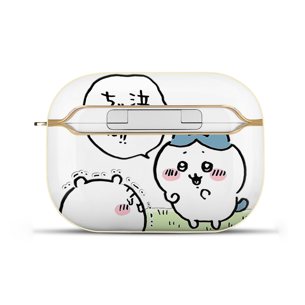 （画像用） ちいかわ ハチワレ Chii-kawa hachiware 【AirPods Pro用】ハードシェル保護ケース｜耐衝撃・防指紋・カラビナ付き商品仕様