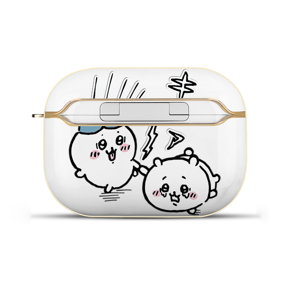 （画像用） ちいかわ ハチワレ Chii-kawa hachiware 【AirPods Pro用】ハードシェル保護ケース｜耐衝撃・防指紋・カラビナ付き商品仕様
