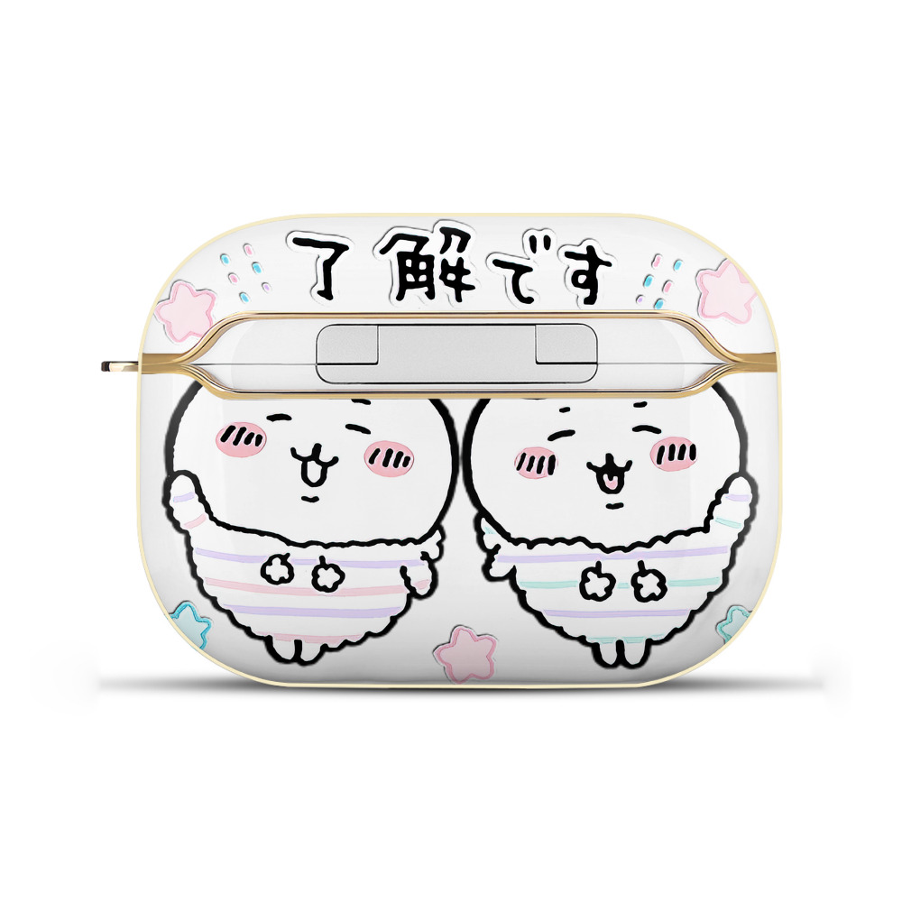 （画像用） ちいかわ ハチワレ Chii-kawa hachiware 【AirPods Pro用】ハードシェル保護ケース｜耐衝撃・防指紋・カラビナ付き商品仕様