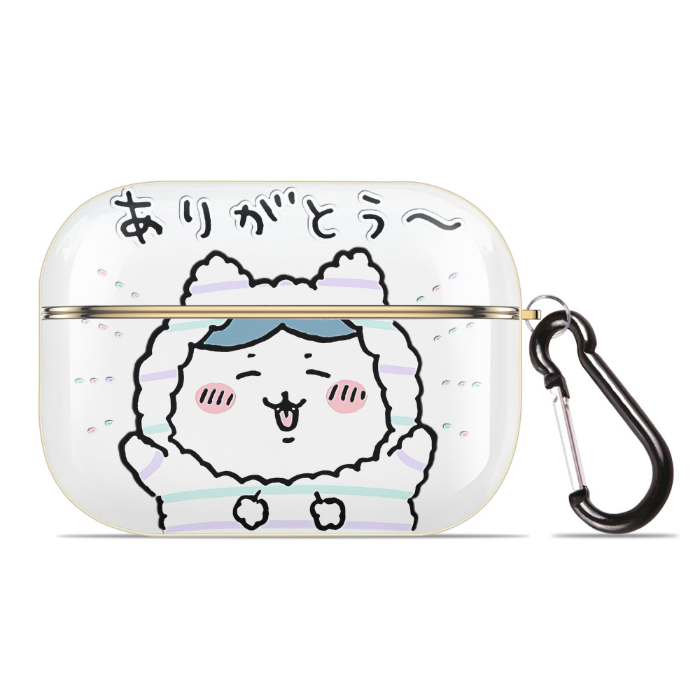 （画像用） ちいかわ ハチワレ Chii-kawa hachiware 【AirPods Pro用】ハードシェル保護ケース｜耐衝撃・防指紋・カラビナ付き商品仕様