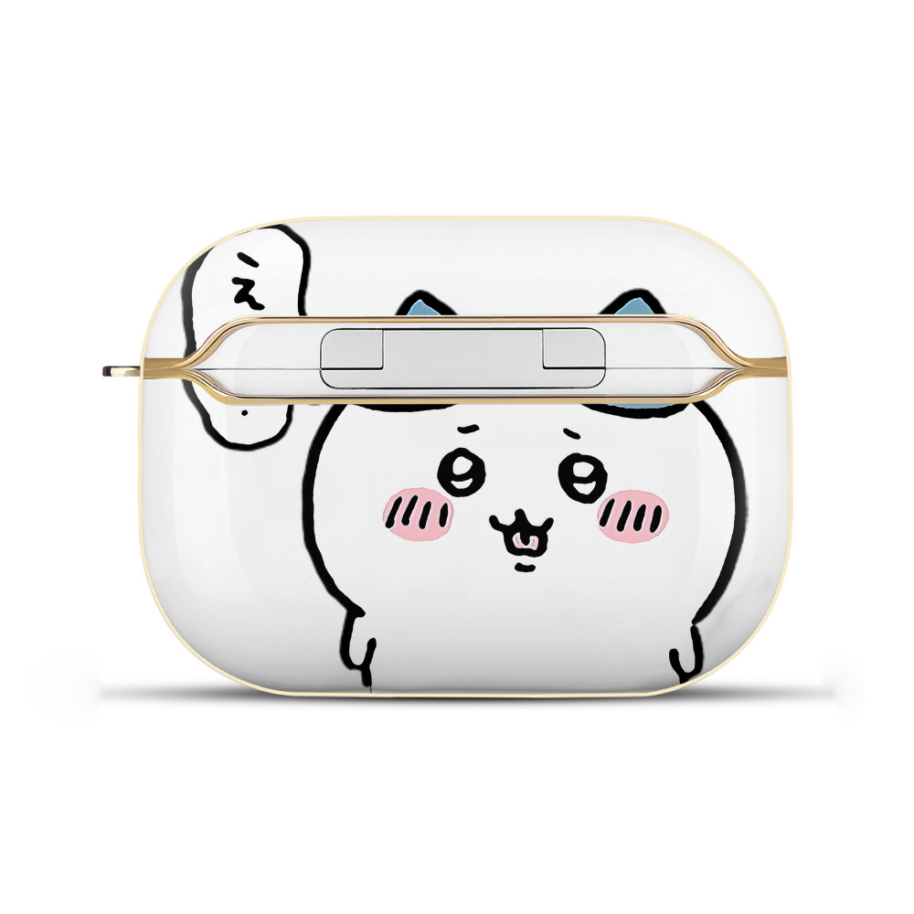 （画像用） ちいかわ ハチワレ Chii-kawa hachiware 【AirPods Pro用】ハードシェル保護ケース｜耐衝撃・防指紋・カラビナ付き商品仕様