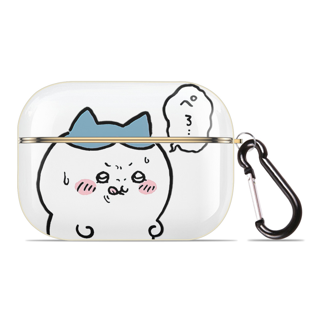 （画像用） ちいかわ ハチワレ Chii-kawa hachiware 【AirPods Pro用】ハードシェル保護ケース｜耐衝撃・防指紋・カラビナ付き商品仕様