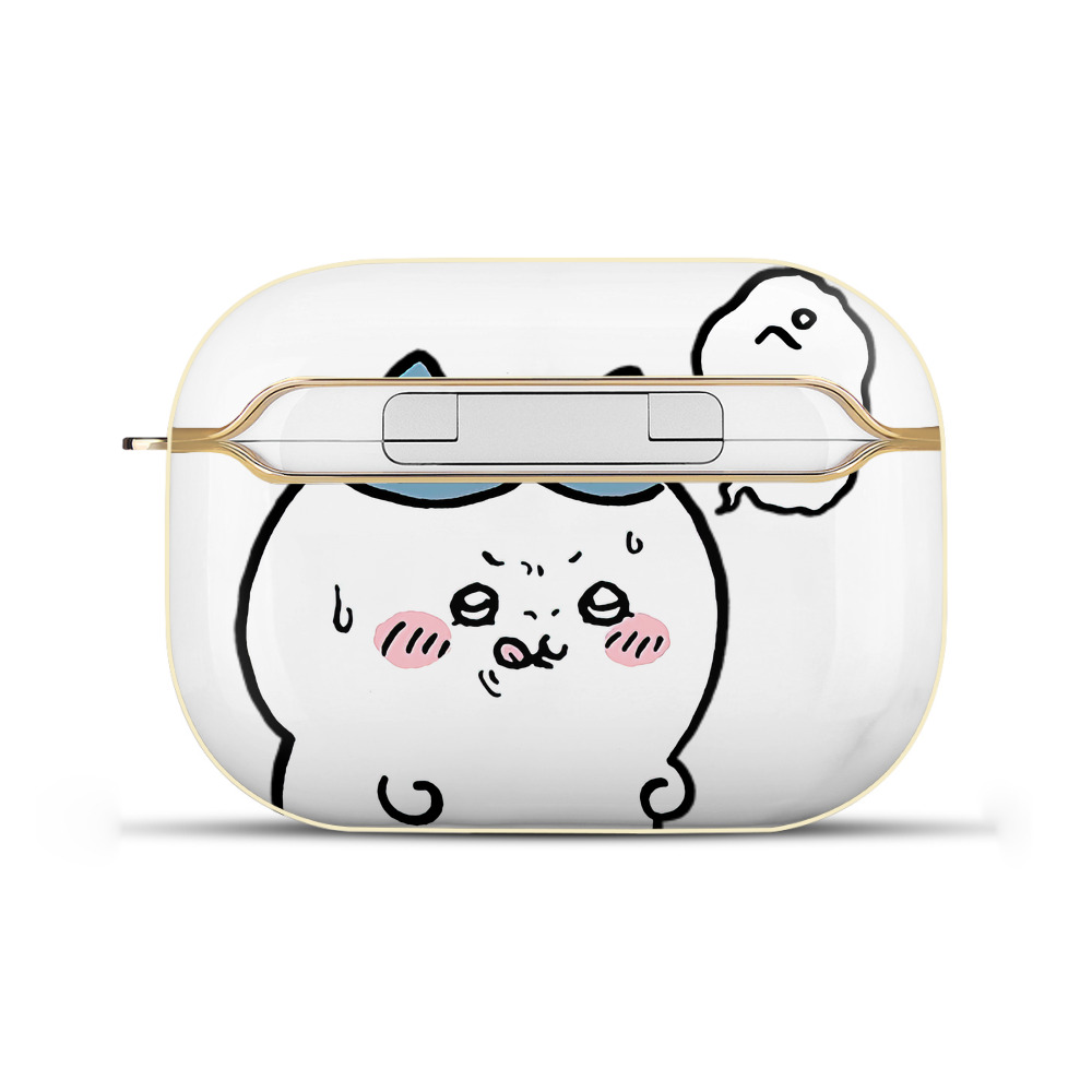（画像用） ちいかわ ハチワレ Chii-kawa hachiware 【AirPods Pro用】ハードシェル保護ケース｜耐衝撃・防指紋・カラビナ付き商品仕様