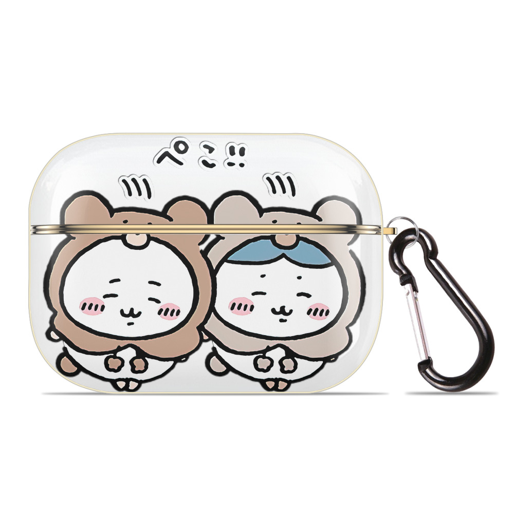 （画像用） ちいかわ ハチワレ Chii-kawa hachiware 【AirPods Pro用】ハードシェル保護ケース｜耐衝撃・防指紋・カラビナ付き商品仕様