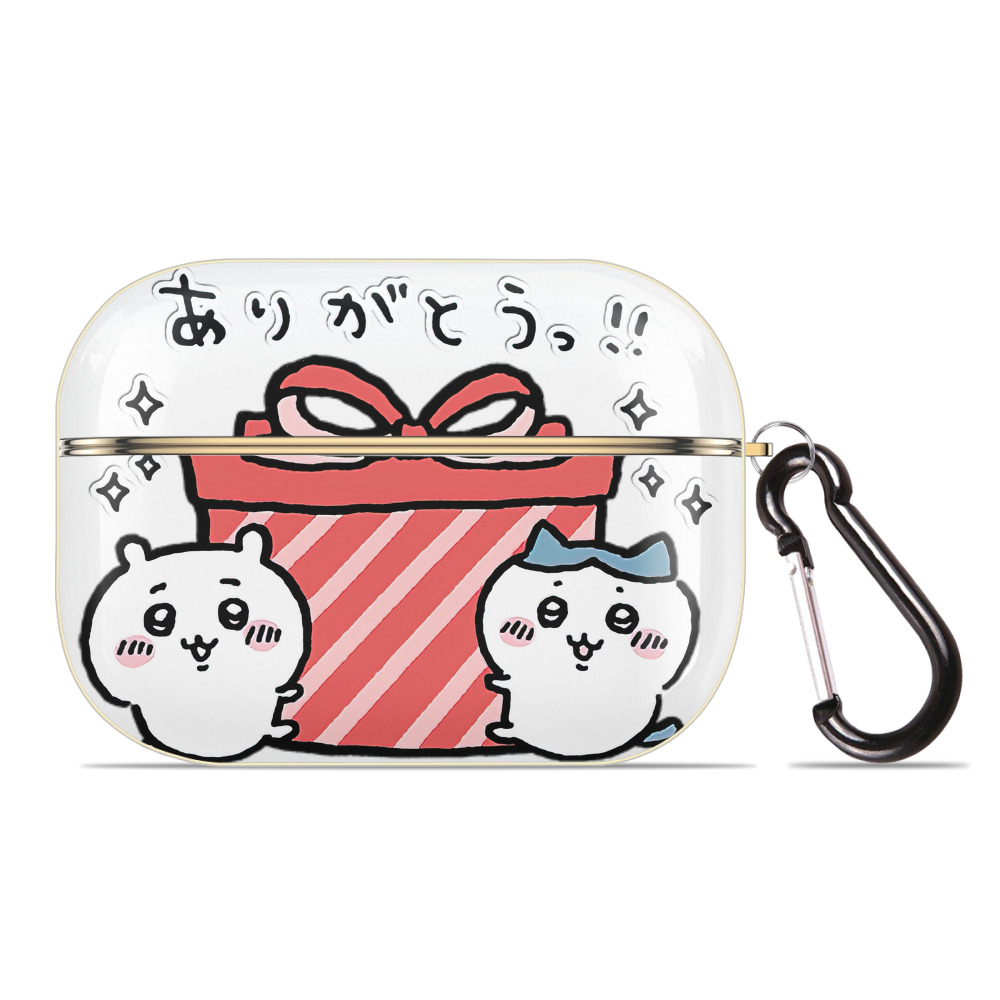 （画像用） ちいかわ ハチワレ Chii-kawa hachiware 【AirPods Pro用】ハードシェル保護ケース｜耐衝撃・防指紋・カラビナ付き商品仕様