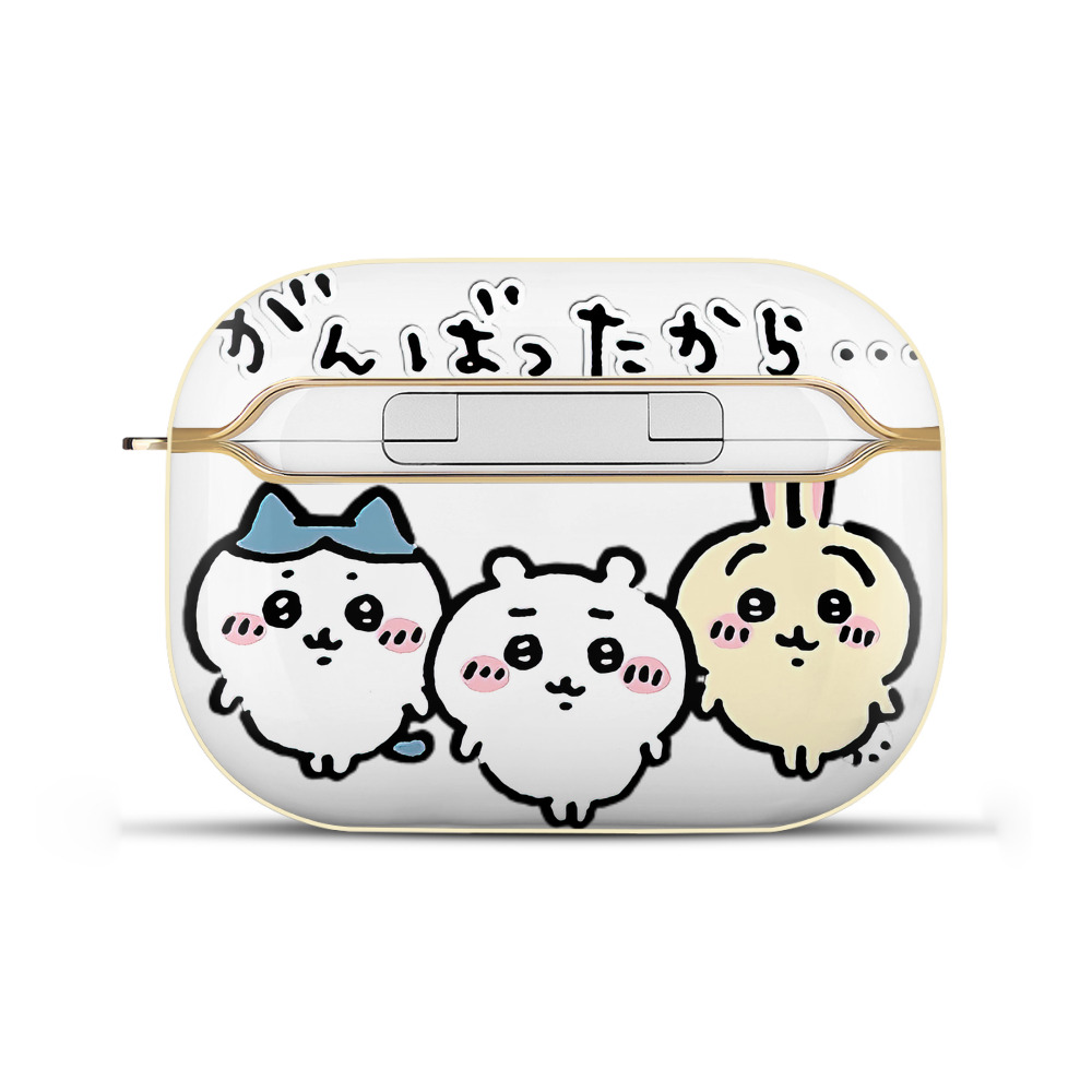 （画像用） ちいかわ ハチワレ Chii-kawa hachiware 【AirPods Pro用】ハードシェル保護ケース｜耐衝撃・防指紋・カラビナ付き商品仕様