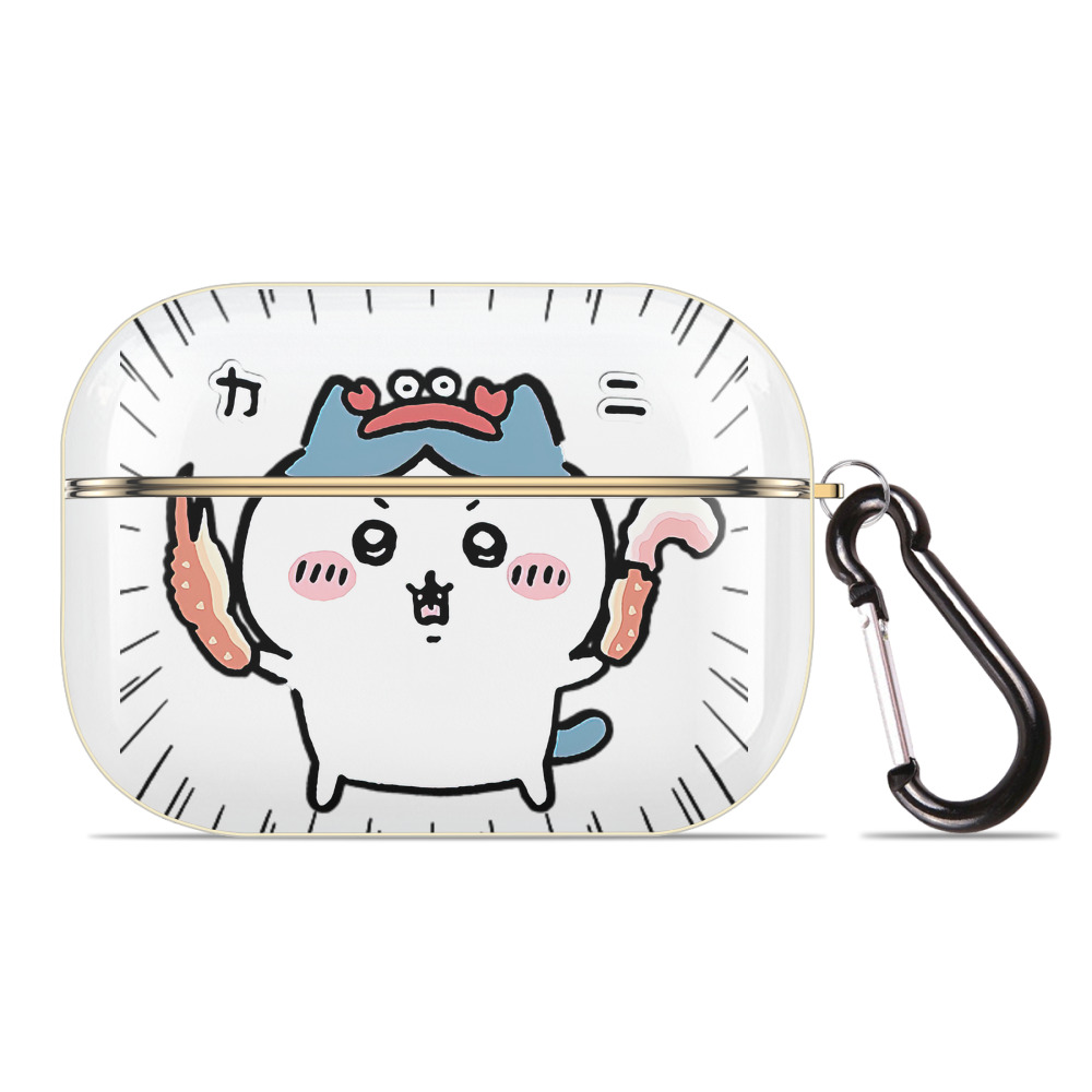 （画像用） ちいかわ ハチワレ Chii-kawa hachiware 【AirPods Pro用】ハードシェル保護ケース｜耐衝撃・防指紋・カラビナ付き商品仕様
