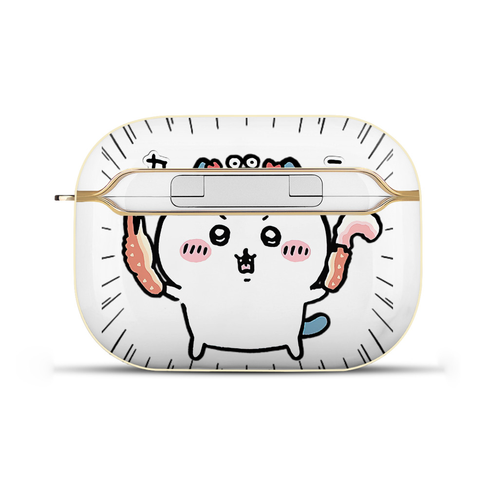 （画像用） ちいかわ ハチワレ Chii-kawa hachiware 【AirPods Pro用】ハードシェル保護ケース｜耐衝撃・防指紋・カラビナ付き商品仕様