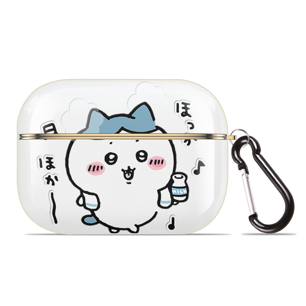 （画像用） ちいかわ ハチワレ Chii-kawa hachiware 【AirPods Pro用】ハードシェル保護ケース｜耐衝撃・防指紋・カラビナ付き商品仕様