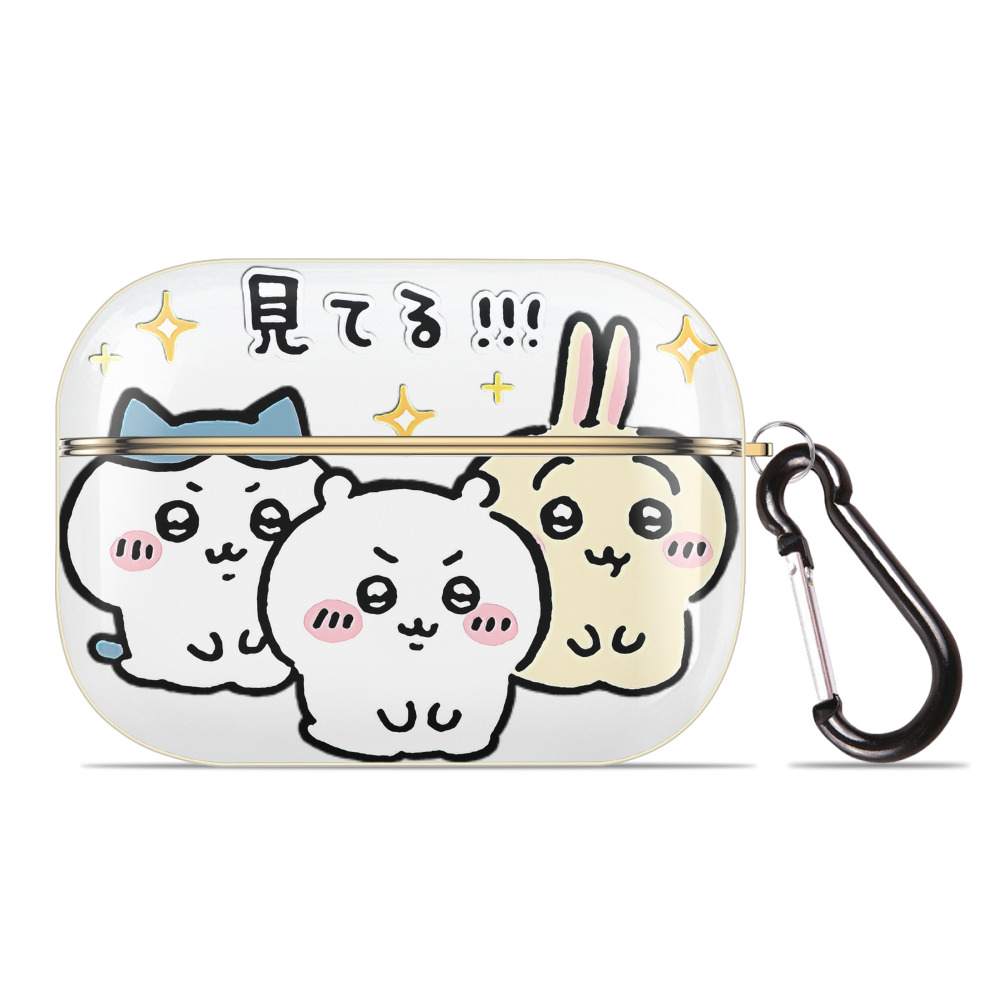 （画像用） ちいかわ ハチワレ Chii-kawa hachiware 【AirPods Pro用】ハードシェル保護ケース｜耐衝撃・防指紋・カラビナ付き商品仕様