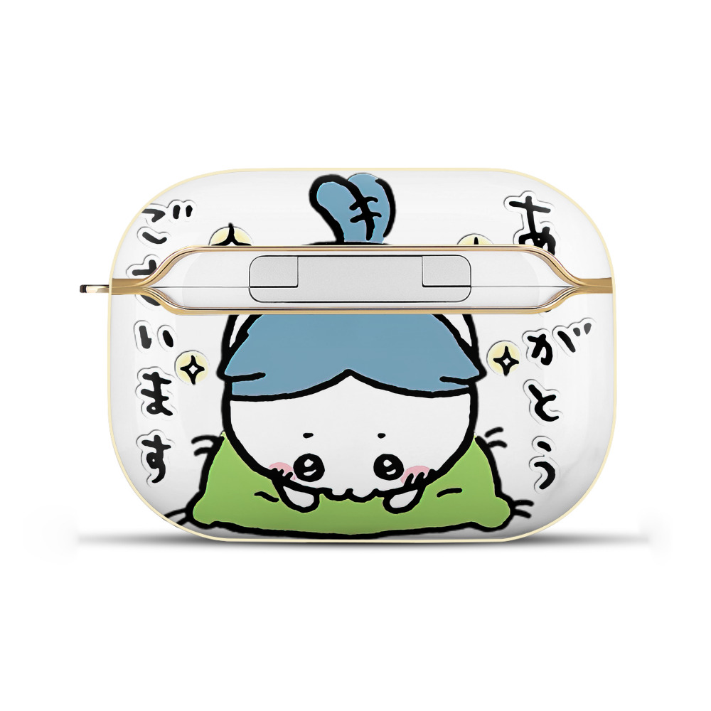 （画像用） ちいかわ ハチワレ Chii-kawa hachiware 【AirPods Pro用】ハードシェル保護ケース｜耐衝撃・防指紋・カラビナ付き商品仕様
