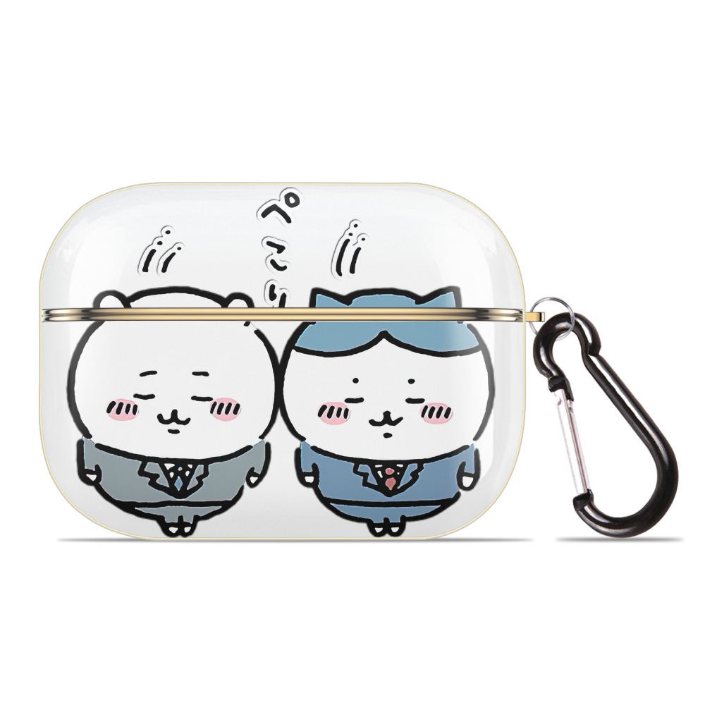（画像用） ちいかわ ハチワレ Chii-kawa hachiware 【AirPods Pro用】ハードシェル保護ケース｜耐衝撃・防指紋・カラビナ付き商品仕様