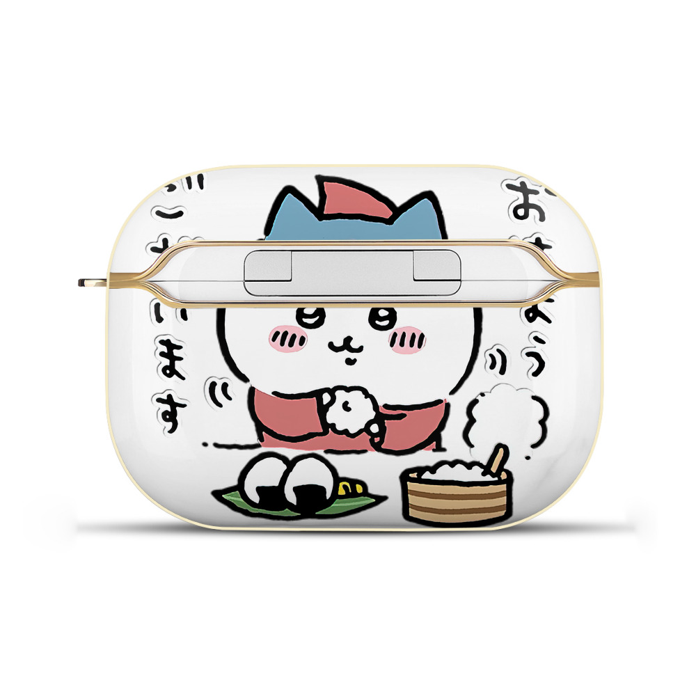 （画像用） ちいかわ ハチワレ Chii-kawa hachiware 【AirPods Pro用】ハードシェル保護ケース｜耐衝撃・防指紋・カラビナ付き商品仕様