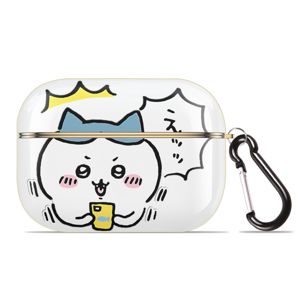（画像用） ちいかわ ハチワレ Chii-kawa hachiware 【AirPods Pro用】ハードシェル保護ケース｜耐衝撃・防指紋・カラビナ付き商品仕様