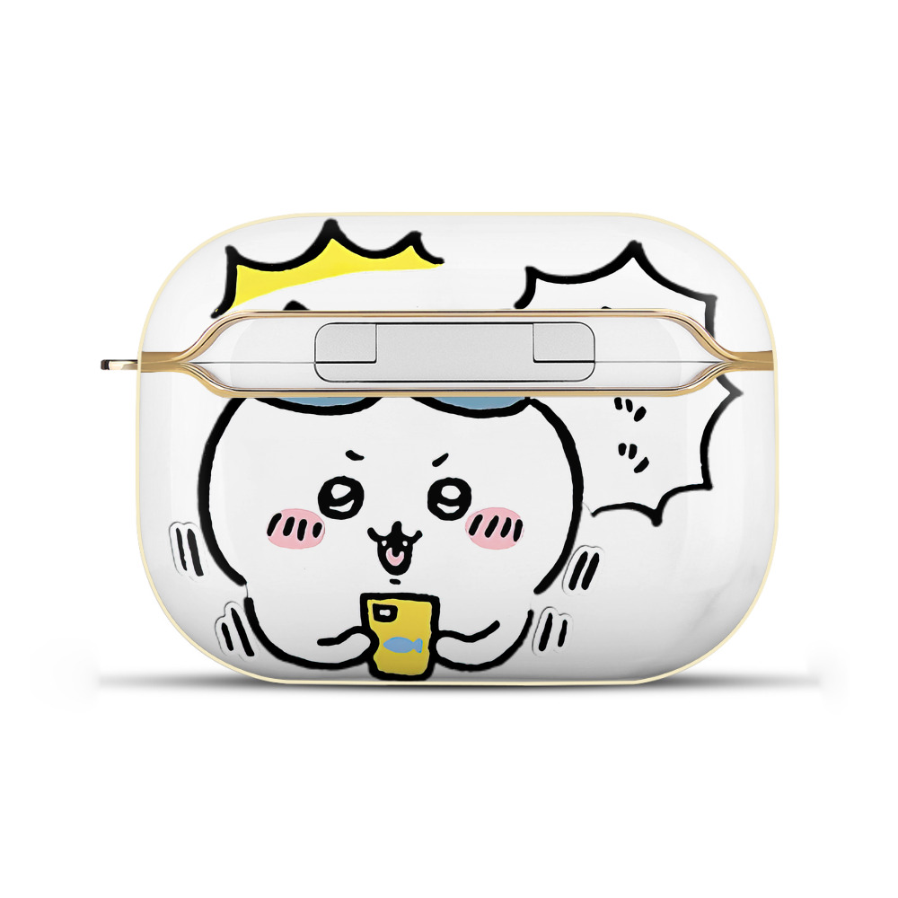 （画像用） ちいかわ ハチワレ Chii-kawa hachiware 【AirPods Pro用】ハードシェル保護ケース｜耐衝撃・防指紋・カラビナ付き商品仕様