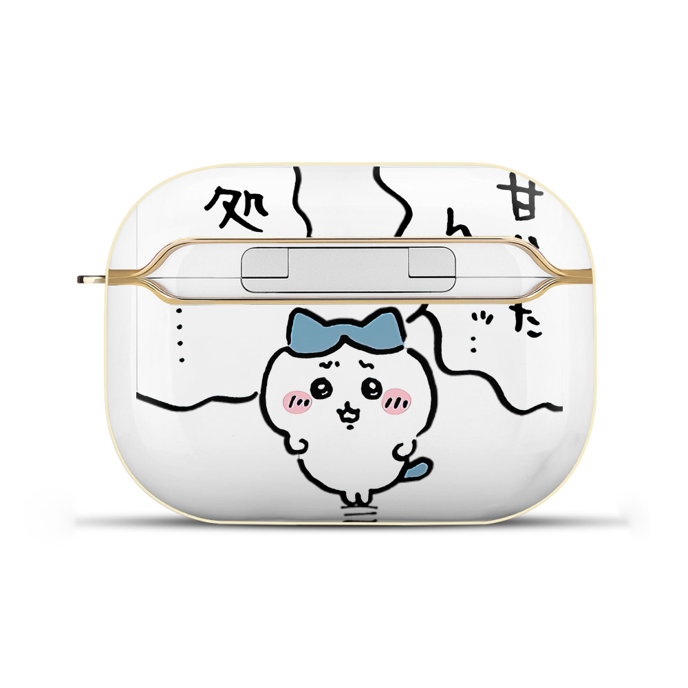 （画像用） ちいかわ ハチワレ Chii-kawa hachiware 【AirPods Pro用】ハードシェル保護ケース｜耐衝撃・防指紋・カラビナ付き商品仕様