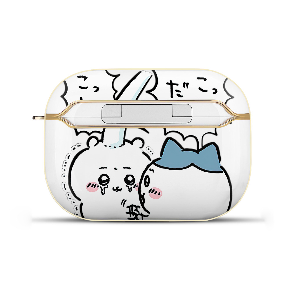（画像用） ちいかわ ハチワレ Chii-kawa hachiware 【AirPods Pro用】ハードシェル保護ケース｜耐衝撃・防指紋・カラビナ付き商品仕様