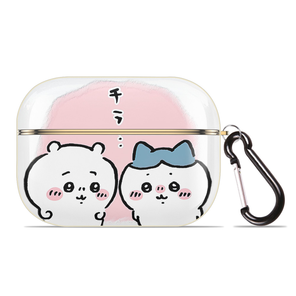 （画像用） ちいかわ ハチワレ Chii-kawa hachiware 【AirPods Pro用】ハードシェル保護ケース｜耐衝撃・防指紋・カラビナ付き商品仕様