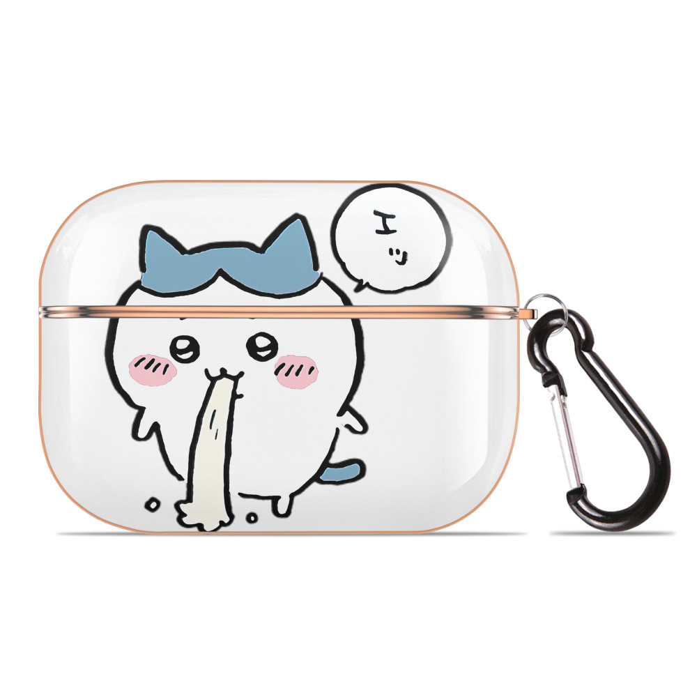 （画像用） ちいかわ ハチワレ Chii-kawa hachiware 【AirPods Pro用】ハードシェル保護ケース｜耐衝撃・防指紋・カラビナ付き商品仕様