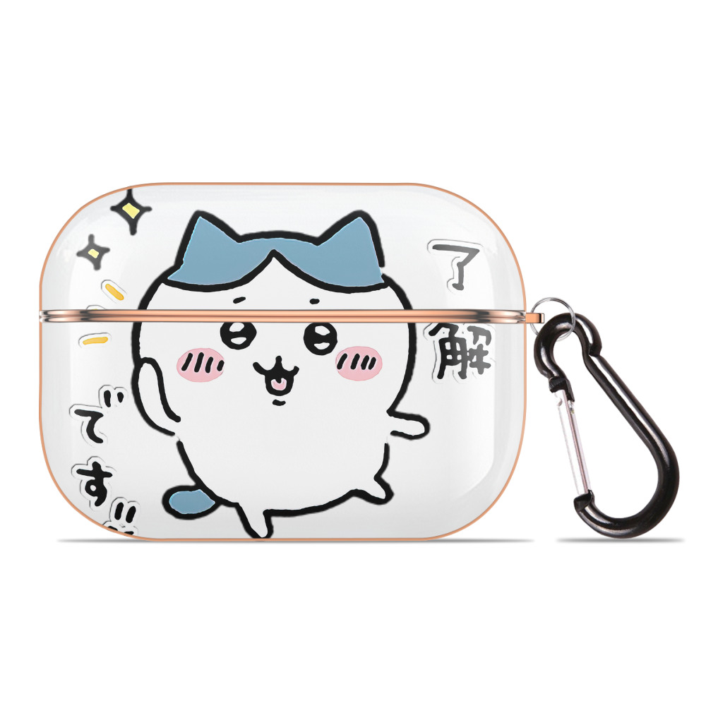 （画像用） ちいかわ ハチワレ Chii-kawa hachiware 【AirPods Pro用】ハードシェル保護ケース｜耐衝撃・防指紋・カラビナ付き商品仕様