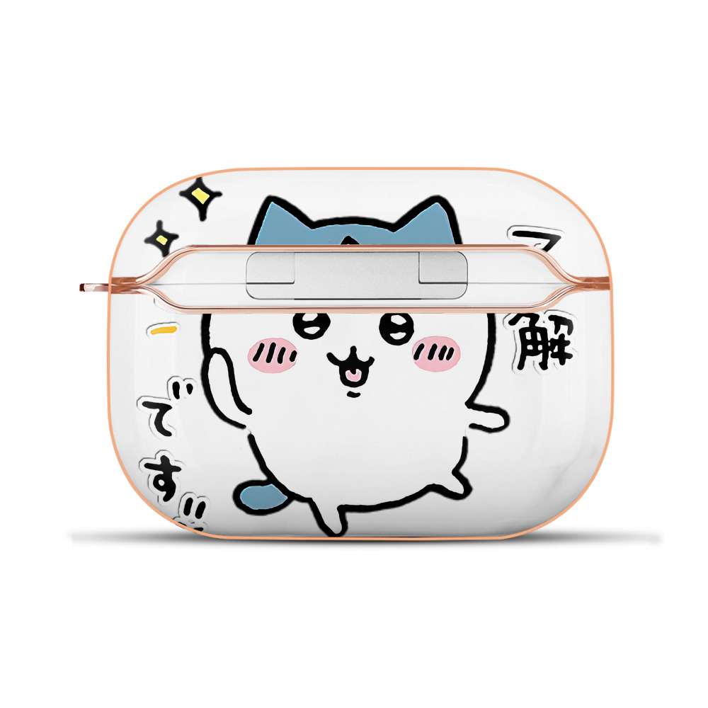（画像用） ちいかわ ハチワレ Chii-kawa hachiware 【AirPods Pro用】ハードシェル保護ケース｜耐衝撃・防指紋・カラビナ付き商品仕様