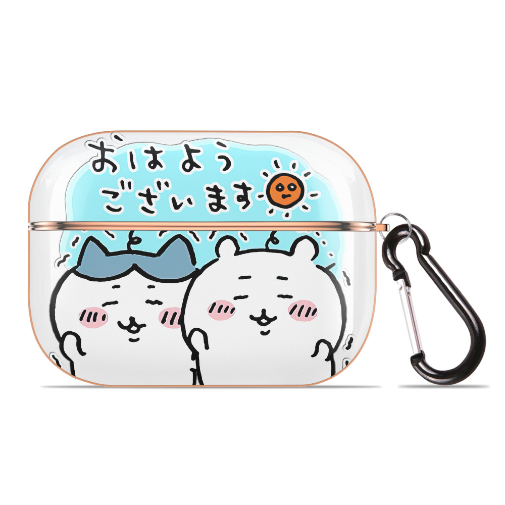 （画像用） ちいかわ ハチワレ Chii-kawa hachiware 【AirPods Pro用】ハードシェル保護ケース｜耐衝撃・防指紋・カラビナ付き商品仕様