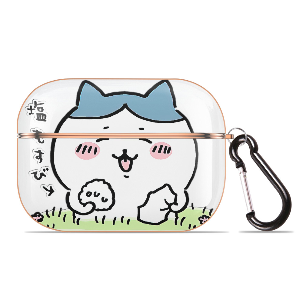 （画像用） ちいかわ ハチワレ Chii-kawa hachiware 【AirPods Pro用】ハードシェル保護ケース｜耐衝撃・防指紋・カラビナ付き商品仕様